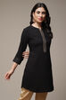 Black Viscose Straight Kurta image number 4