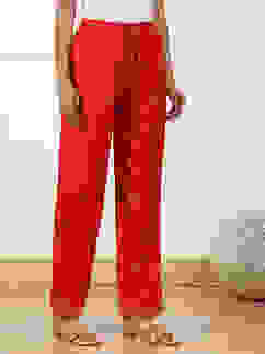 Red Printed Regular Fit Straight Pants image number 3