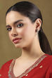 Mint Green Gold Plated Alloy Pearl Studded Drop Earrings image number 3