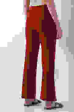 Maroon Solid Flared Pants image number 5