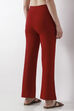 Beige Viscose Blend Flared Pants image number 5