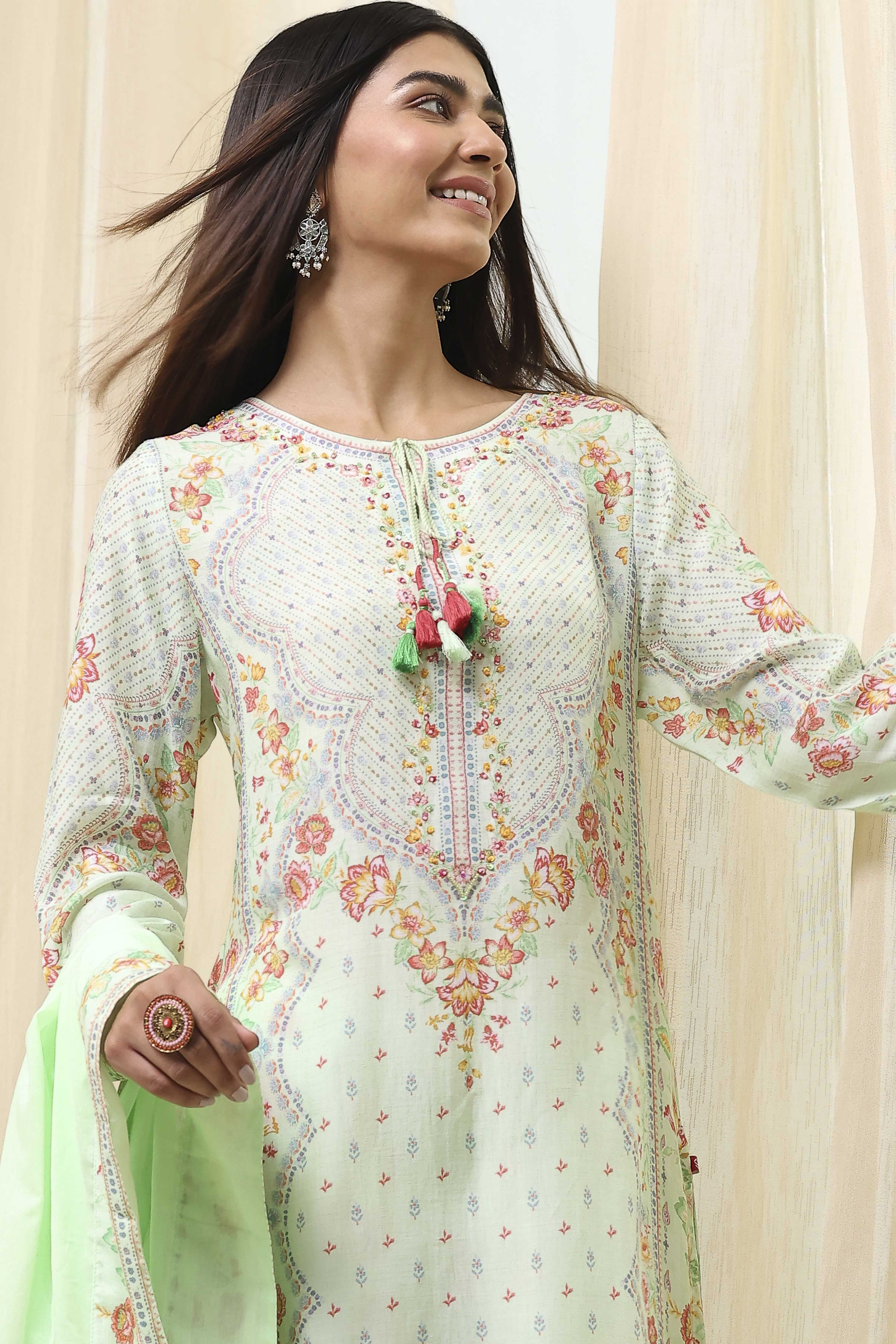 Purple Modal Blend Straight Suit Set image number 7