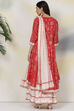 Red Poly Cotton Lehenga Set image number 7