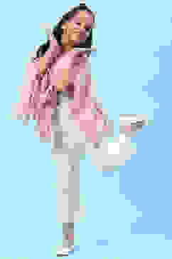 Pink Nylon Yarndyed Top image number 5