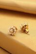 Gold-Plated Brass Pearl Stud Earrings image number 2