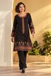 Black Multi-Motif Printed Straight Kurta image number 0