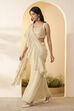 Ivory Viscose Rayon Gathered Saree image number 3