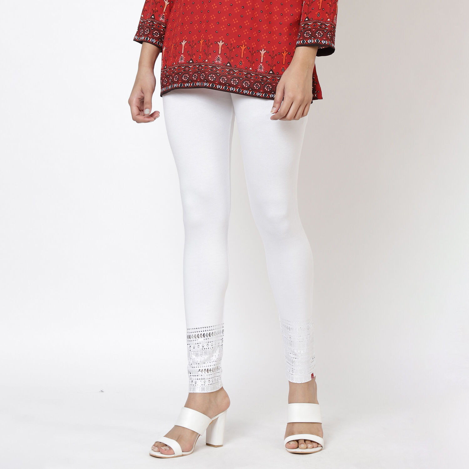 White Viscose Lycra Leggings