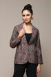 Grey Poly Viscose Straight Printed Jacket image number 5