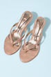 Gold Pu V-Strap Sandals image number 5