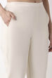Off White Cotton Narrow Pants image number 1