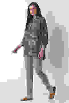 Green Cotton Lycra Straight Pants image number 0