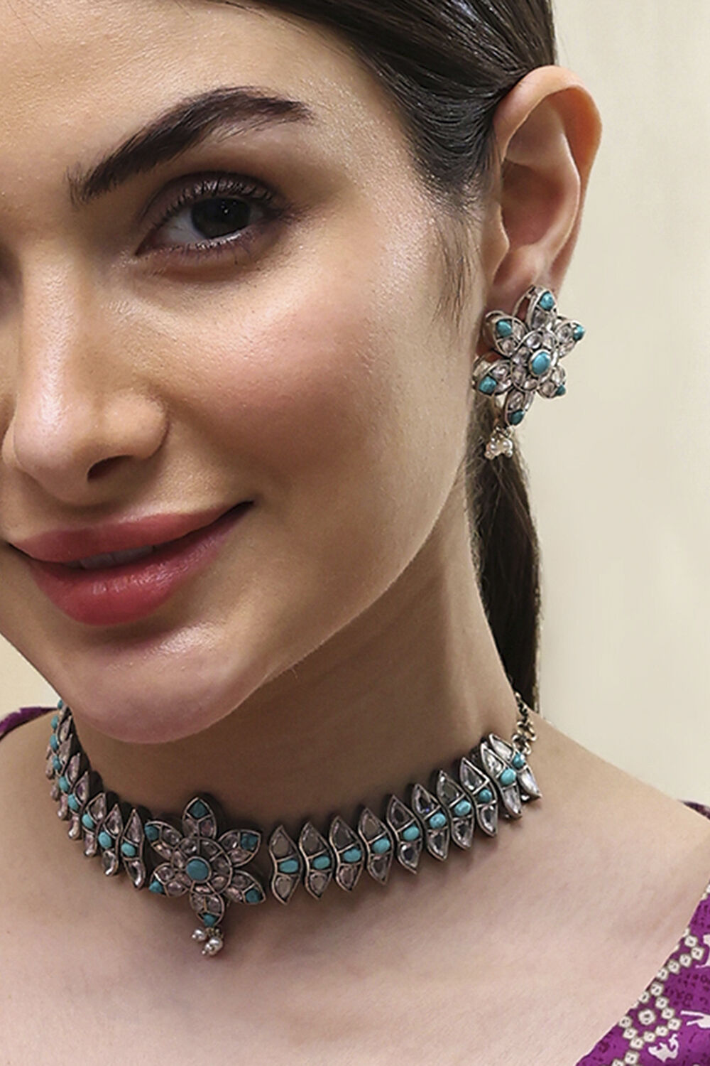 Turquoise Brass Set image number 1