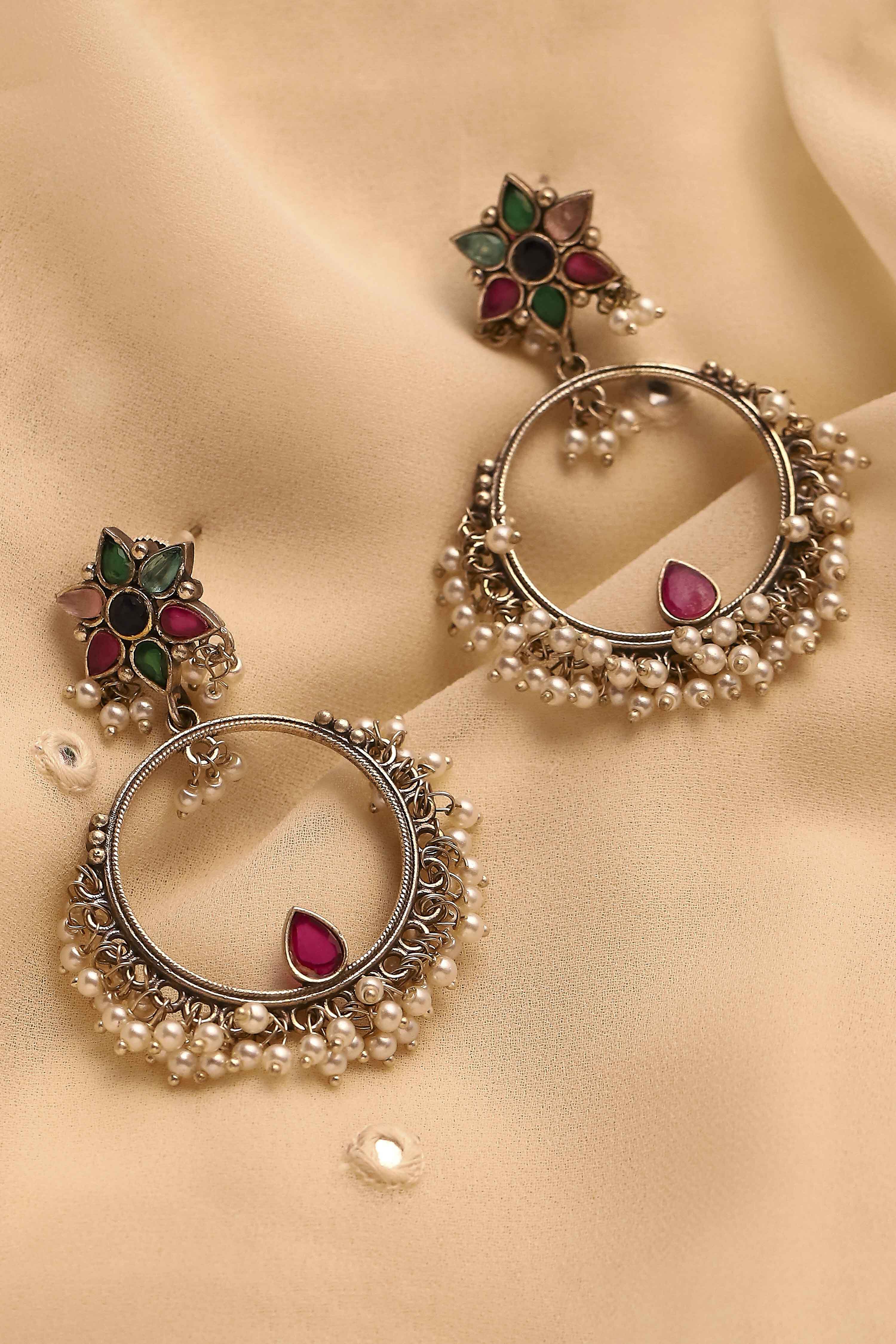Multicolour Stone Earrings image number 0