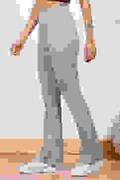 Grey Solid Stretchable Bootcut Slim Fit Pants image number 2