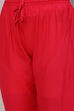 Fuchsia Cotton Anarkali Kurta Churidar Suit Set image number 3