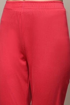 Crimson Red Cotton Anarkali Kurta Churidar Suit Set image number 2