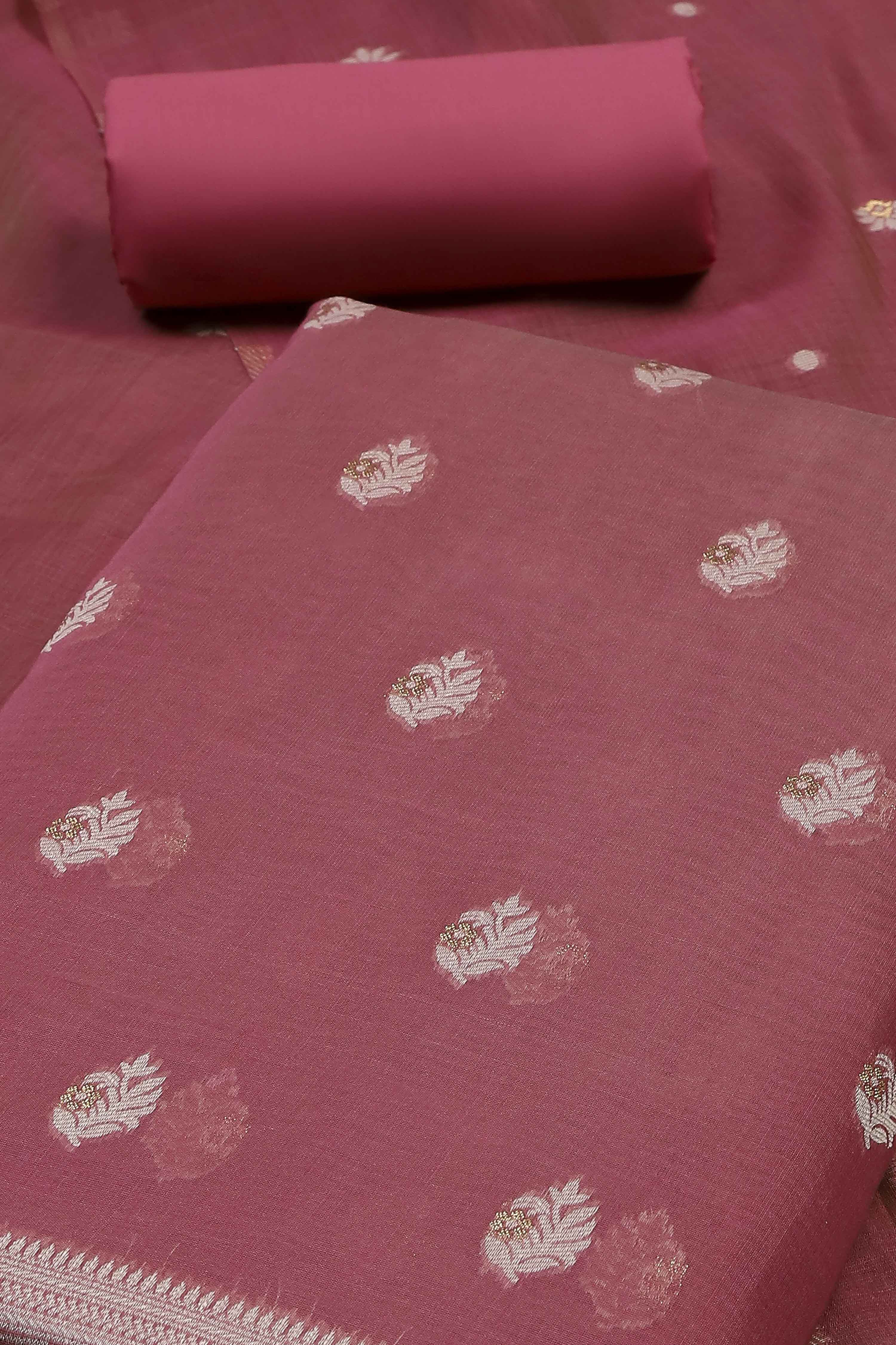 Mehendi Cotton Printed Embroidered Unstitched Suit Set image number 1