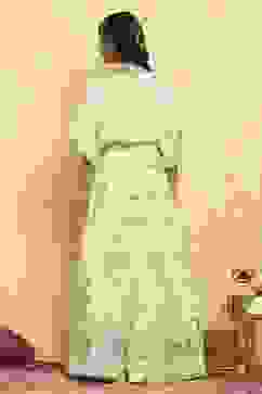 Neutral Polyester Embroidered Kalidar Lehenga Set image number 4