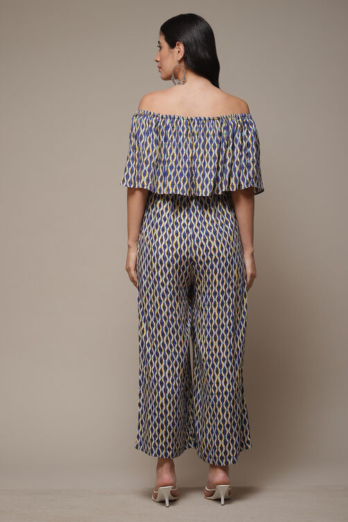 Navy LIVA Printed Jumpsuit image number 2