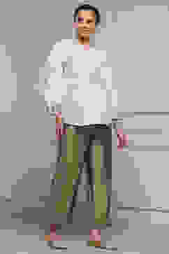 Gold Polyester Straight Palazzos image number 0