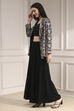 Black Polyester Fitted Embroidered Fusion Set image number 3