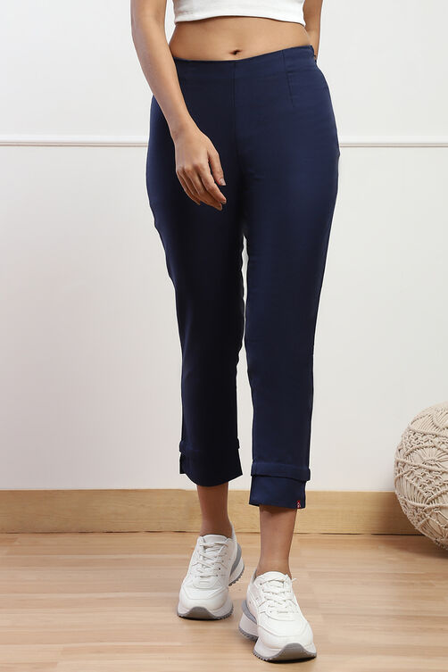 Grey Cotton Flax Pants image number 4