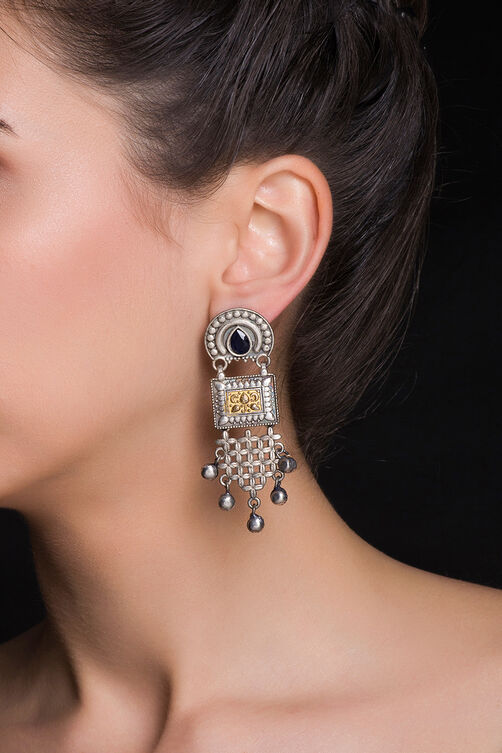Metallic Silver Stud Earrings image number 1