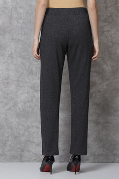 Charcoal Straight Cotton Pants image number 5