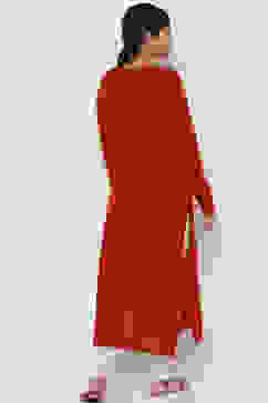 Brick Red Woolen Kurta image number 4