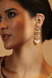 White Gold Plated Brass Kaanchain Earrings image number 1