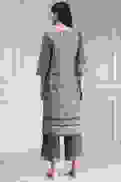 Grey Cotton Printed Straight Suit Set image number 4