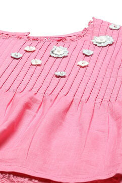 Pink Cotton Yoke Design Top image number 1