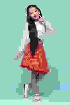 Red Rayon Printed Short Skirt image number 0