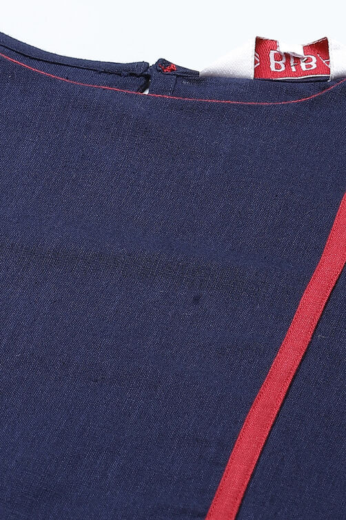 Navy Straight Cotton Fusion Wear 3 Piece Set image number 1