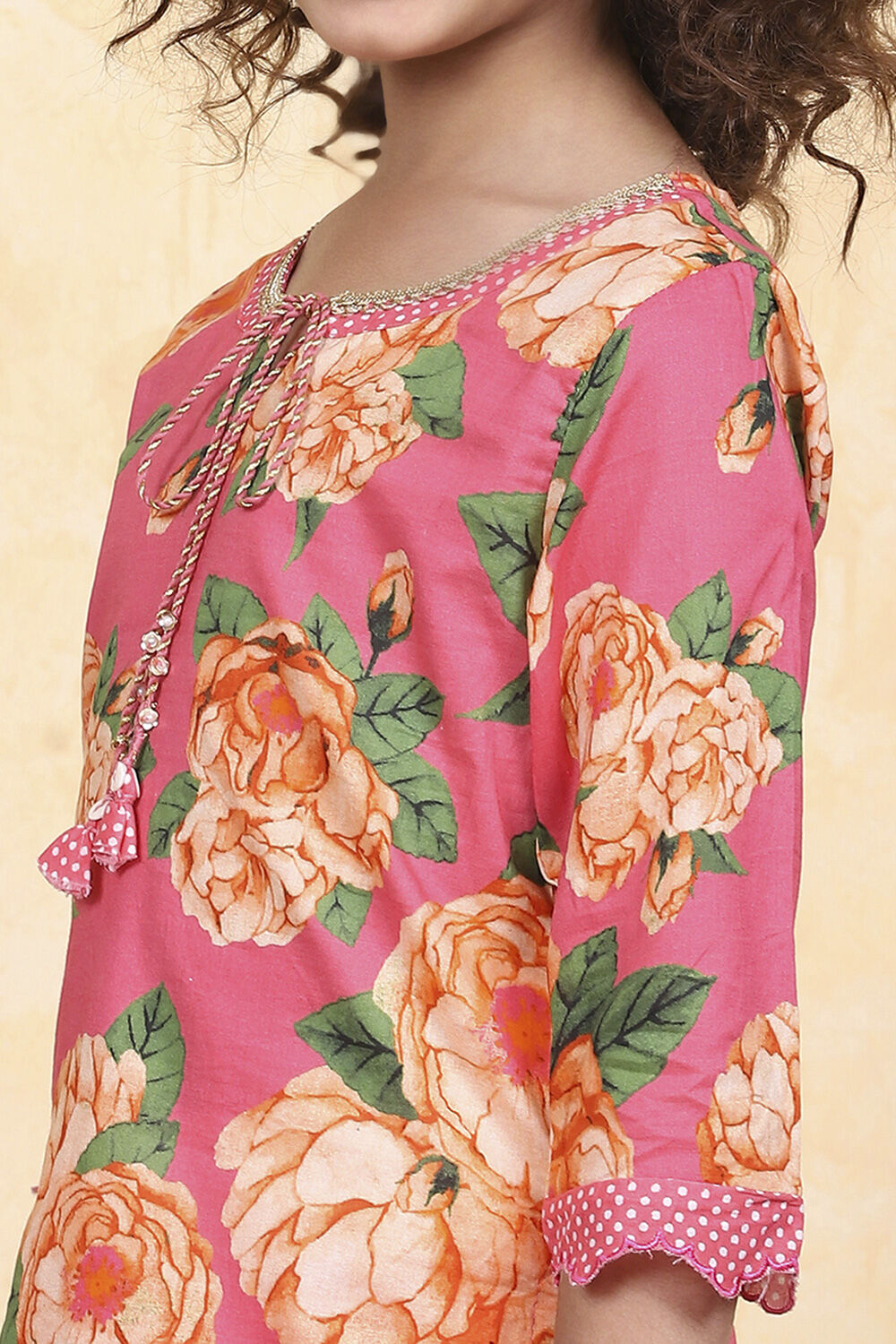 Blue Cotton Straight Printed Suit Set image number 1