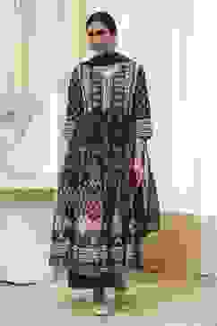 Indigo Cotton Floral Anarkali Suit Set image number 6