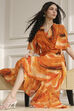 Mustard Yellow Printed Flared Dress image number 5
