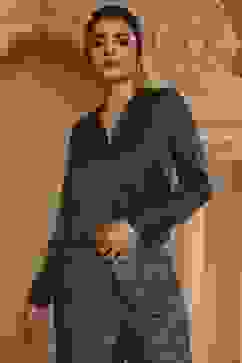 Emerald Green Art Silk Sequinned Co-ord Set image number 1