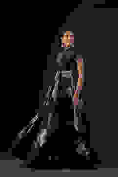 Rohit Bal Navy Cotton Silk Anarkali Printed Suit Set image number 4