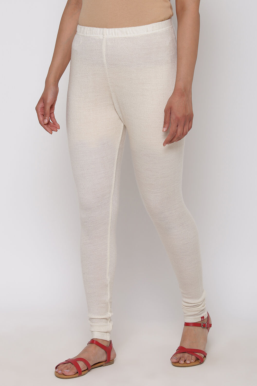 Buy Ecru Woolen Leggings for INR699.30 Biba India