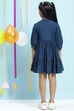 Blue Straight Rayon Flax Dress