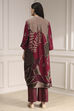 Berry Printed Straight Kurta Set image number 4