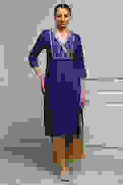 Blue Viscose Rayon Straight Dyed Kurta image number 6