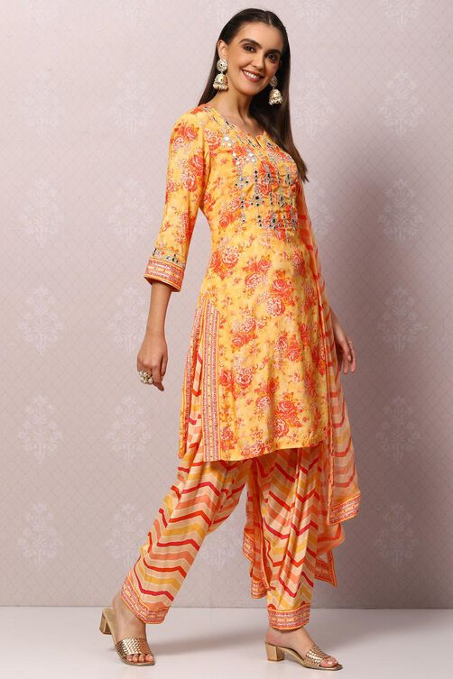 Sea Green Viscose Straight Kurta Salwar Pants Suit Set image number 6