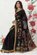 Rohit Bal Black Chanderi Silk Solid Saree With Blouse image number 0