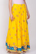Yellow Cotton Floral Print Skirt image number 2