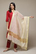 Cream Cotton Blend Dupatta image number 0