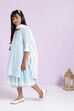 Blue Cotton Double Layered Kurta Cropped Palazzo Suit Set image number 3