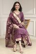 Old Rose Solid Straight Suit Set